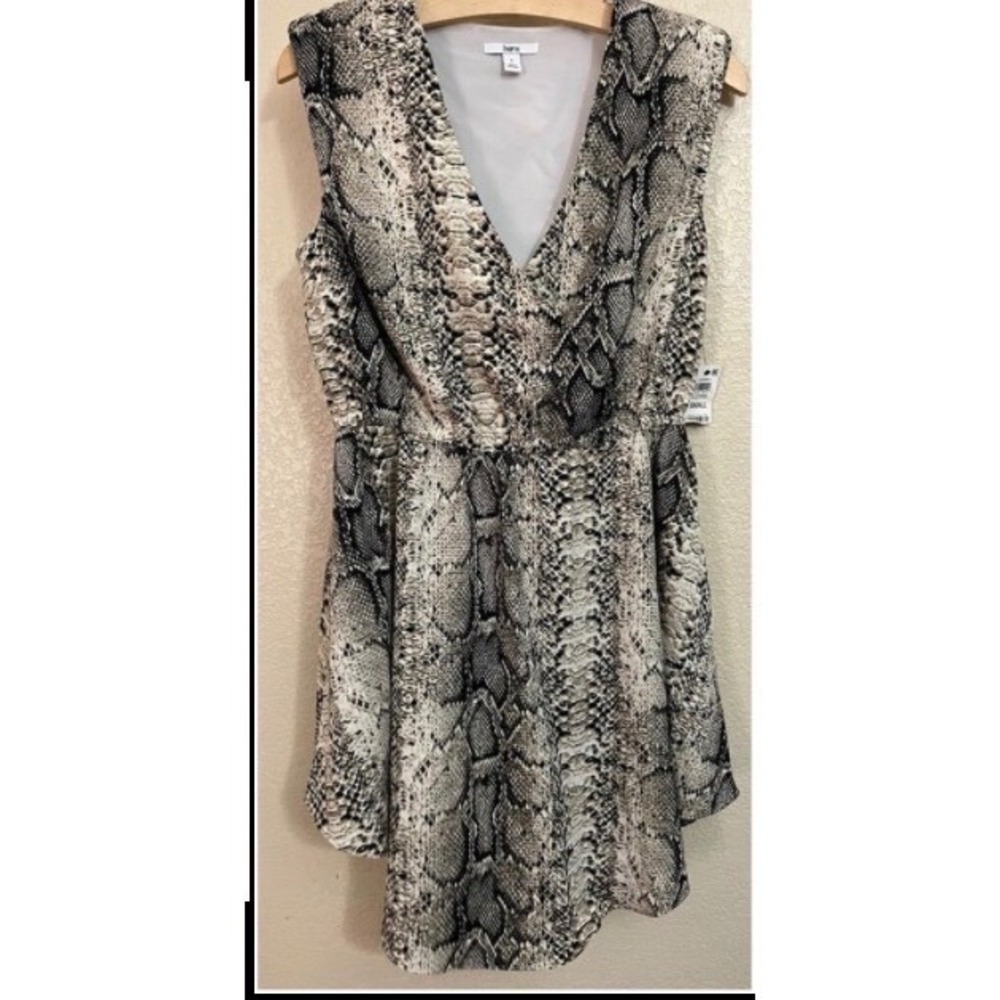 Bar III Womens Snake Python Print Sleeveless V-Neck‎ High-Low Dress Small NEW
